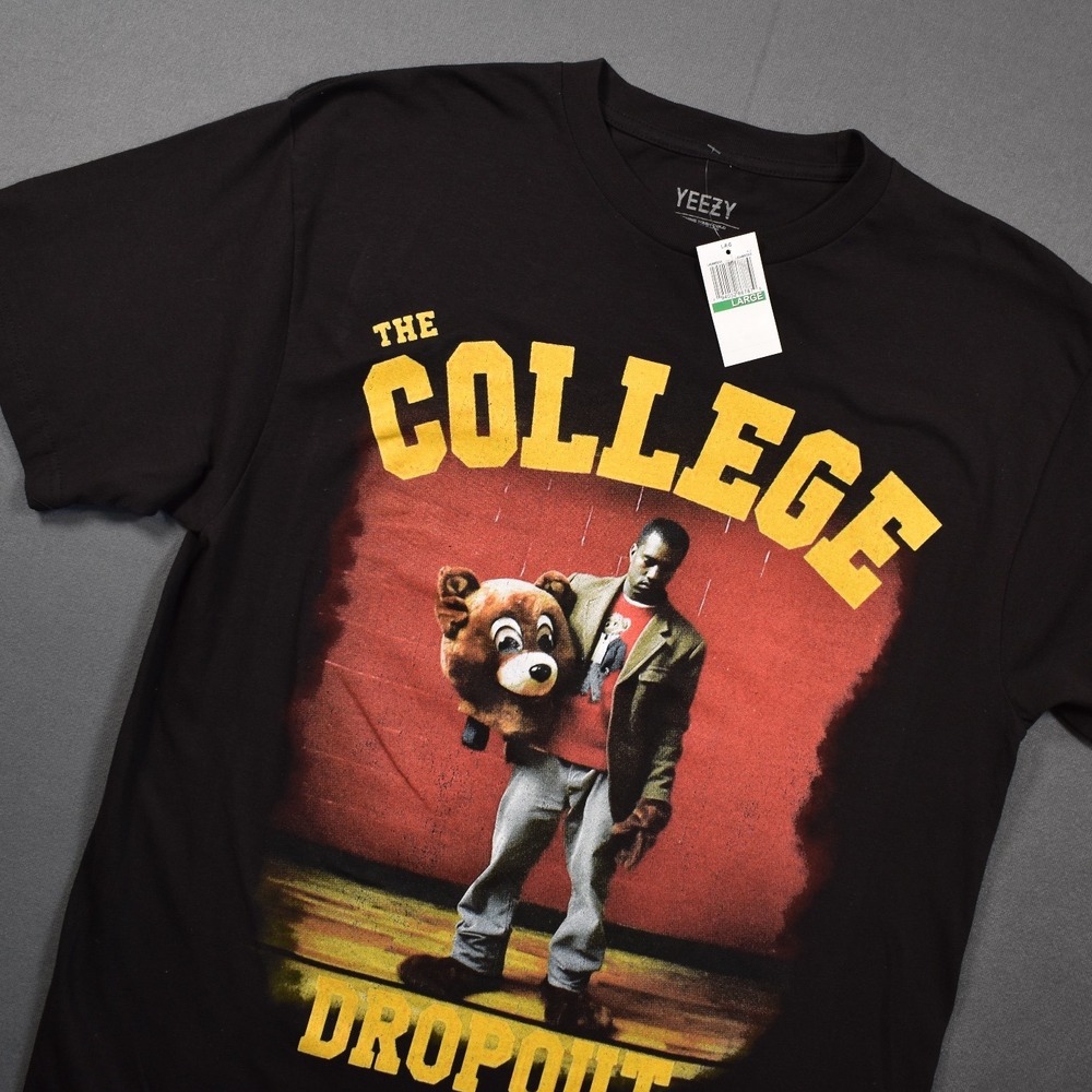 Yeezy Kanye West The College Dropout Mens Graphic T-Shirt Large Black